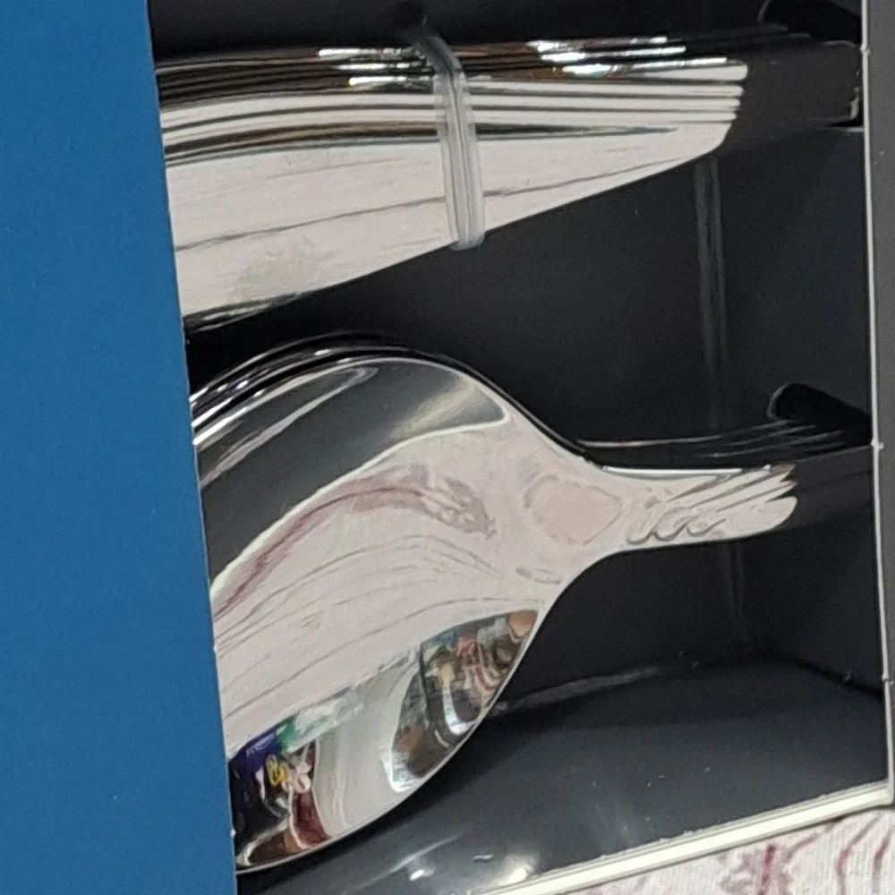 Oneida Stainless Cresta Set Of 8 Dinner Spoons Boxed 895448
